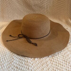 Elegant Tan Floppy Sun Hat